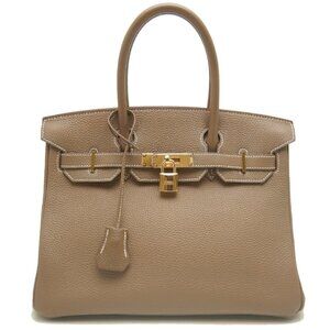 HERMES Birkin 30 Handbag, Togo Leather, Etoupe, Women's, 254088
